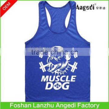 Weightlifting print Gym Stringer Men Bodybuilding Tank Top and Fitness Sports Vests Cotton Singlets Muscle Tops