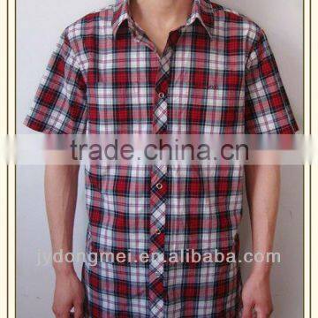 men plaid cotton /spandex shirt 2012 new design