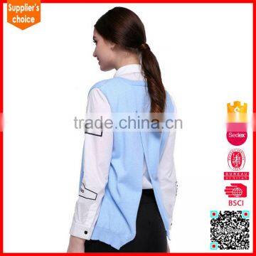 New Design o Neck Pullover Sleeveless Custom Hollow Out Merino Wool Vest photo-3