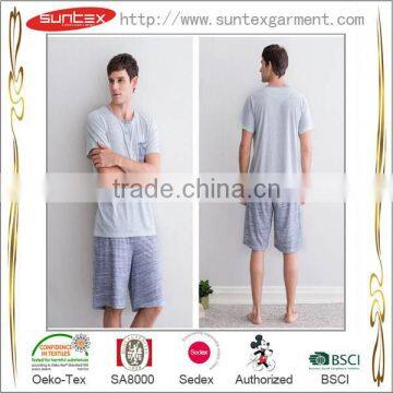 2015 New Design Breathable Men's Summer Sleepwear Cotton Pajama photo-2