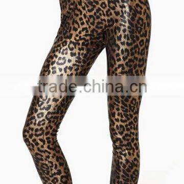 EY0101L Fashion Leopard Printed Women Leggings Comfortable Women Winter PU Leggings