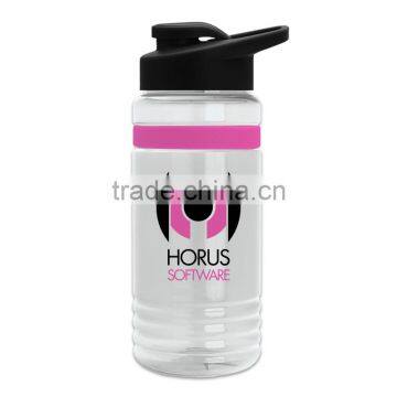 USA Made 20 Oz. BPA-Free Tritan Stripe Water Bottle With Drink-Thru Lid - Has Snap Lid, Silicone Grip and Comes With Your Logo photo-2