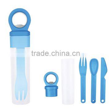 Plastic Utensil Set With Bottle Opener - Utensils Included Are Spoon, Fork and Knife and Comes With Your Logo photo-3