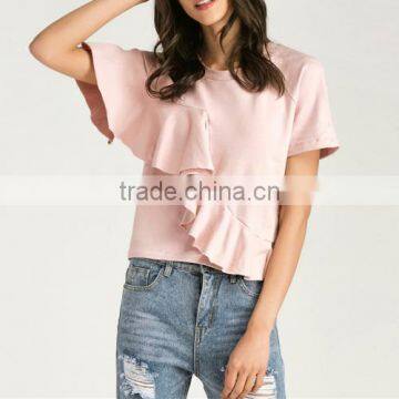 2017 Summer Women Cotton Women Ladies Short Sleeve Blouses for Office photo-2