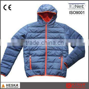 Melange color Mens winter jacket warm quilted padded jacket