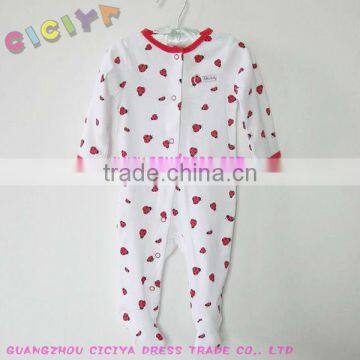 New birth baby girl soft cotton romper with little lovely printing