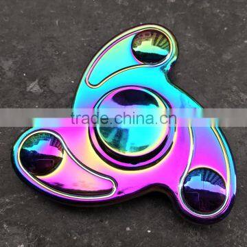 Manufacturers Wholesale Clover Colorful Finger Gyro 2 Leaf Color Finger Decompression Toys Colorful Finger Spiral Metal photo-4