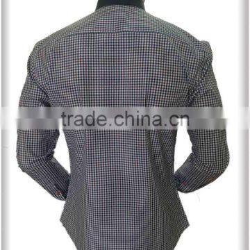 Leather Pocket on Left Check Checked Men's Casual Shirt in Latest Design photo-6