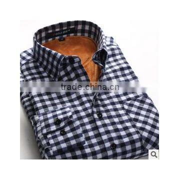 Latest Shirt Designs for Men 2016 Plaid Flannel Cotton Windproof Warm Comfortable Men's Dress Shirt photo-3