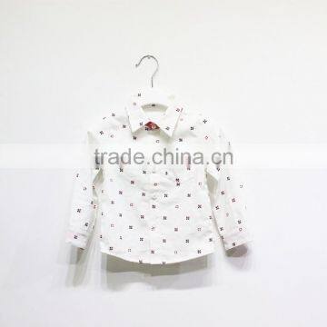 girls lovely white shirt 100 % cotton print shirts long sleeve