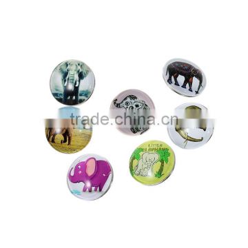 18mm Resin Fit Snap Button Bracelets Round Silver Tone At Random Elephant Pattern , Knob Size: 5.5mm