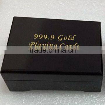 High Quanlity Gold Foil Plated Poker Playing Card Wooden Box For Gifts photo-6