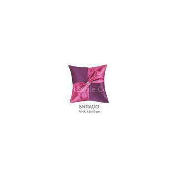 Pink Red Customized Handmade Decorative Pillows For Sofa , Faux Silk Window Seat Cushions