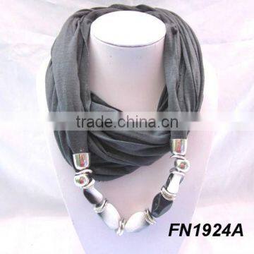 Wholesale jewel scarf with beads necklace