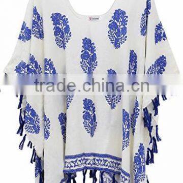 onen onen Women's Summer Viscose Hand Made Tassel Beachwear Cover-up