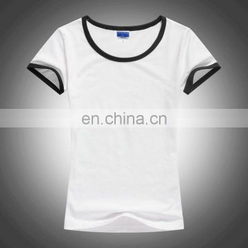 Plain model women shirts,two color t shirt,two tone t-shirt