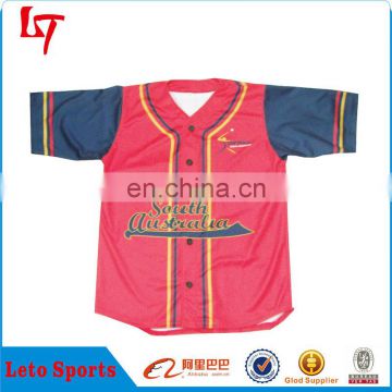 Full button custom sublimation baseball&softball jersey/uniforms