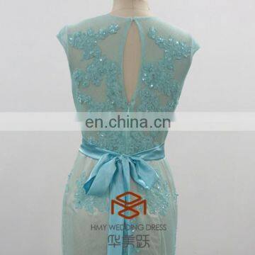 Turquoise Mermaid Homecoming Dresses HMY-D296 Floor Length Prom Free Prom Dresses photo-6
