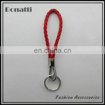 high quality red leather key chain