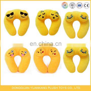 Cute fast delivery whatsapp custom plush emoji travel neck pillow