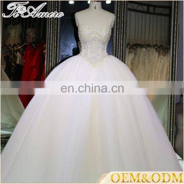 China factory direct new fashion elegant gorgeous backless beads beach wedding dress white
