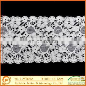 white flower french elastic lace trims for wedding dressings