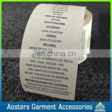 Fashional comfortable soft elegant labels for detergent care printed label