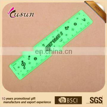 15cm customized promotional silk printing plastic scale ruler