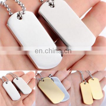 Wholesale Metal Blank Dog Tag with Ball Chain hot sale military dog tag ID factory