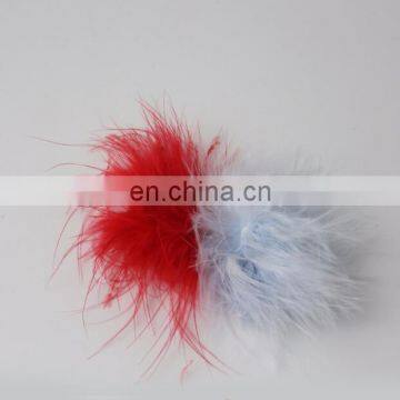 Artificial colorful feathers with felt circle