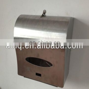 Wall mounted stainless steel electronic sensor paper dispenser , automatic toilet tissue paper jumbo roll dispenser