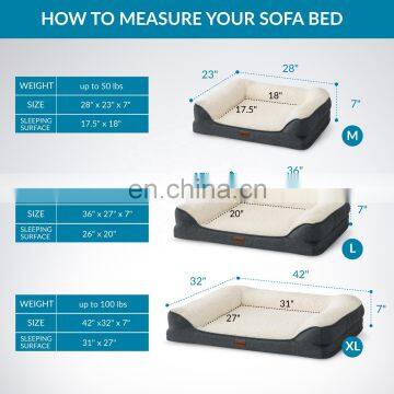 Luxury Custom Soft Comfortable Orthopedic Comfy Plush Dog Calming Sofa Pet Dog Bed photo-6