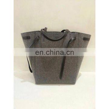 handmade felt shopping bag grey with custom logo