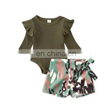 Girls Spring Clothing Sets Fashion 2Pcs Kid Girls Camouflage Outfit Sets Casual Baby Girls Clothes Sets