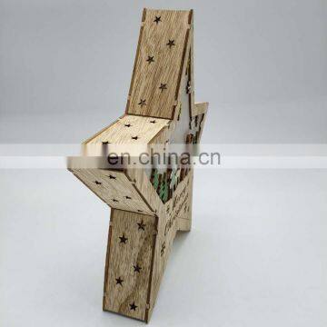 Hot Selling Nordic Style Christmas 3D Wood Star Shaped LED Table Night Light photo-5