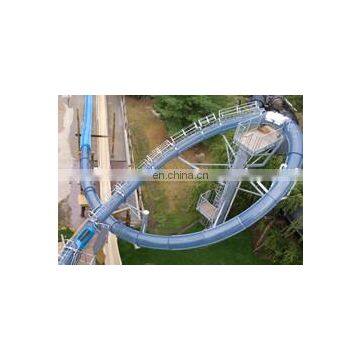 Transparent Fiberglass Slide For Resort Large Water Tube for Water Park Loop Slide In Water Parks