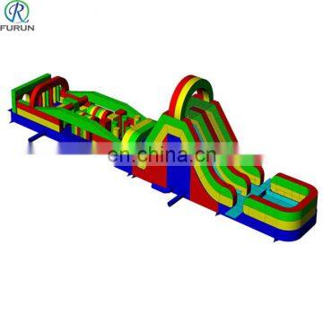 Giant outdoor wipeout inflatable obstacle course for adults