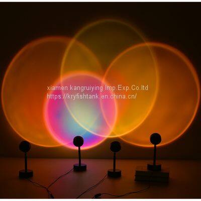 Mini Light Bedroom Living Room Background Decoration Modern Round Photo Props LED Projection Sunset Floor Lamp photo-5