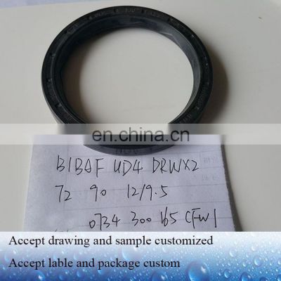 72*90*12/9.5 Oil Seal BIBAF UD4 DRWX2  0734300165 CFW1 Engine Crankshaft Seal