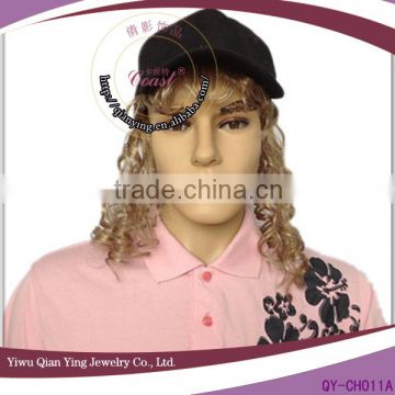 mens black baseball cap wigs caps men wig