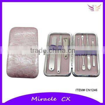 Small Metal Frame Glossy PU Pouch Manicure Set photo-1
