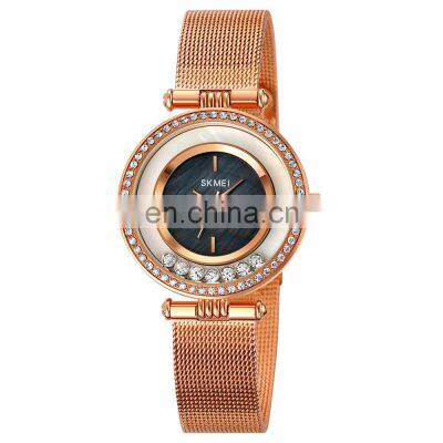 Reloj Mujer Skmei 1785 Stainless Steel Mesh Band Waterproof Quartz Wrist Watch For Women Lady Clock