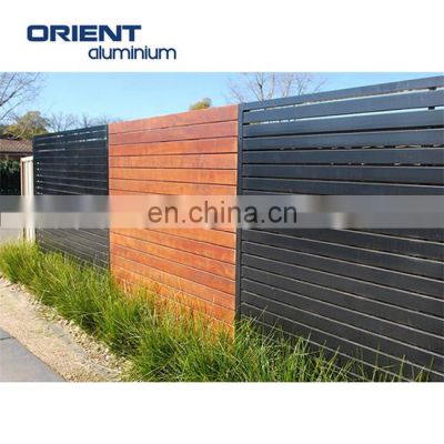 new arrival eco friendly easy assembly modern  cheap aluminum slats wood effect fence