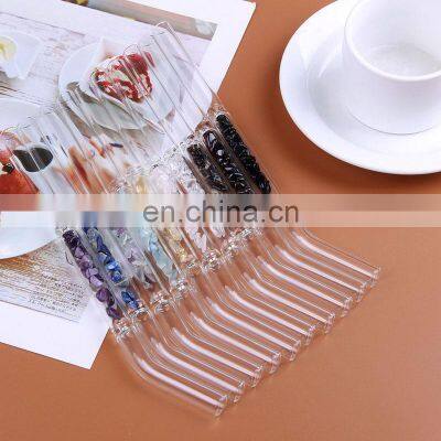 Unique Creativity Branded Christmas Party Valentines Day Reusable Crystal Eco Glass Straws photo-3