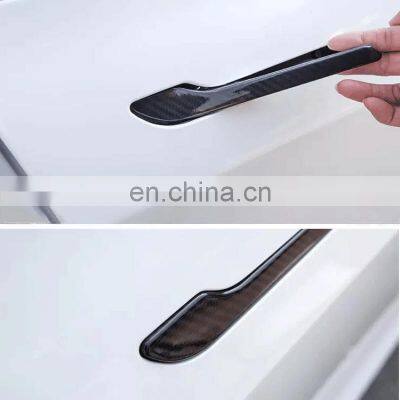 Autoaby Carbon Fiber ABS Styling Premium Durable Accessories For Tesla Model 3 Y Car Door Handle Cover Protector Sticker