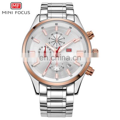 Mini Focus MF0081G Japan Movt Quartz Watch Bezel Stainless Steel Watch 2018 Men Brand Quartz Watch