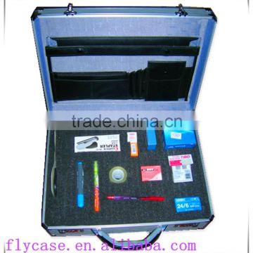 new superior quality office aluminum briefcase,aluminum briefcase tool box with shoulder belt