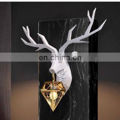 Nordic Antlers Wall Lamp Home Decor Retro Art Deer Head Wall Light Living Room Bedroom Aisle Background Wall Sconce Lighting photo-5