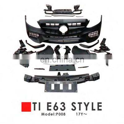 TI E63 Black Car Side Skirt Refit Part E-Class Car Bumper For Mercedes Benz 2014-2020/2018-2020