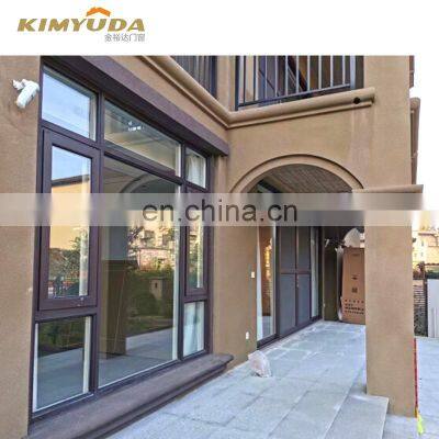 thermal insulation aluminum laminated glass casement window swing opening for impact